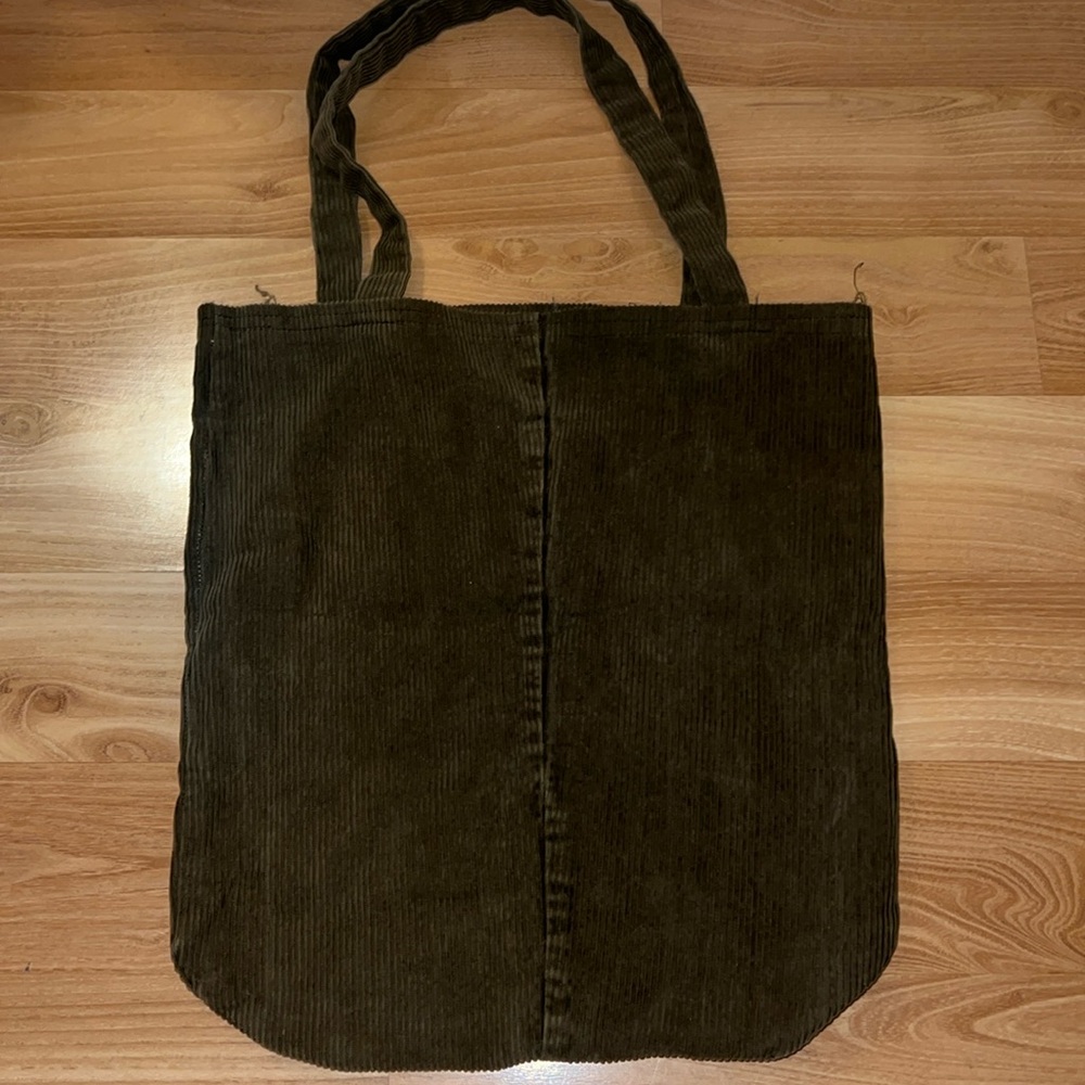 ✌️Hunter dark Green handmade Corduroy Shoulder tote Bag 13"x15" - Picture 2 of 5